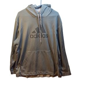 Adidas Aeroready Men's Gray Pullover Hoodie Sweatshirt Size 2XL‎ Logo